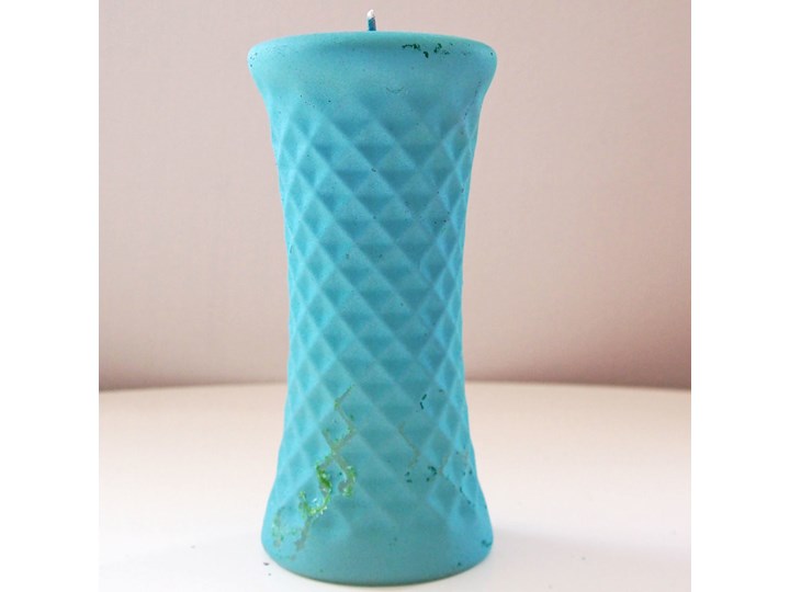 Candellana Geometric Honeycomb Candle świeca dekoracyjna plaster miodu Outlet II gatunek - Light Blue Pearl