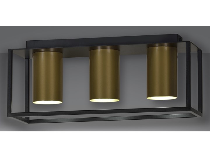 TIPER 3 BLACK / GOLD 977/3 spot halogen plafon sufitowy LED czarno złoty Metal Kategoria Lampy sufitowe Okrągłe Prostokątne Lampa designerska Ilość źródeł światła 3 źródła