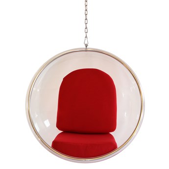 Fotel kula Monopoli wiszący czerwony Inspirowany bubble chair