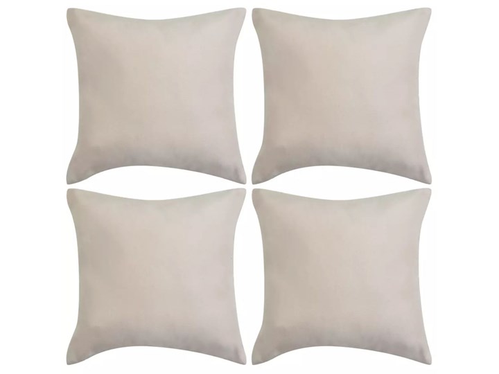 vidaXL Poszewki na poduszki 80x80 cm, zamszowe, 4 szt., beżowe Kolor Beżowy Poszewka dekoracyjna Poliester Kategoria Poduszki i poszewki dekoracyjne