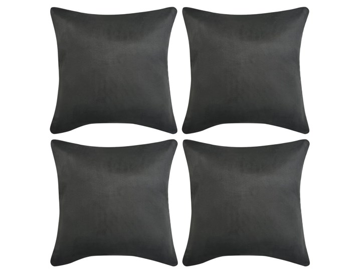 vidaXL Poszewki na poduszki 80x80 cm, zamszowe, 4 szt., antracytowe Poliester Poszewka dekoracyjna Kolor Szary