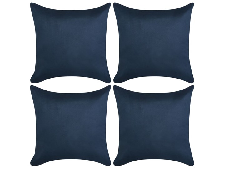 vidaXL Poszewki na poduszki 80x80 cm, zamszowe, 4 szt., granatowe Poszewka dekoracyjna Poliester Kolor Szary