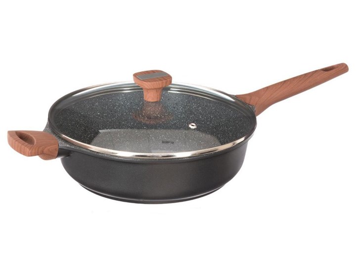 Patelnia aluminiowa z powłoką granitową Ø 28 cm + pokrywka