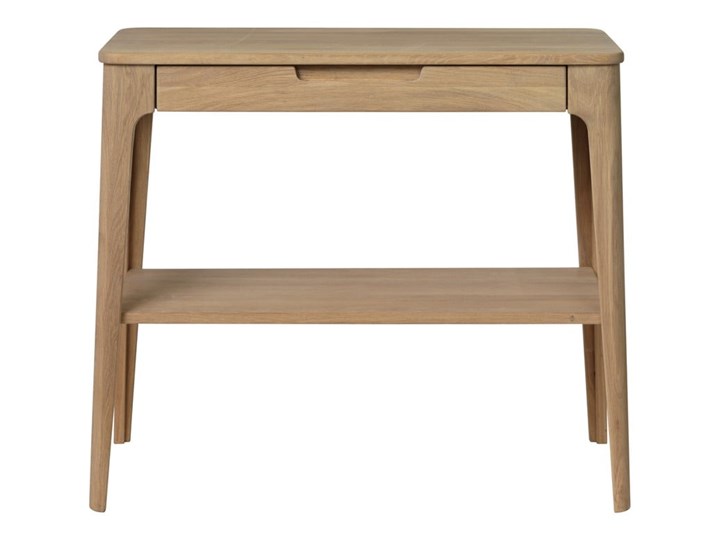 Konsola z drewna białego dębu Unique Furniture Amalfi, 90x37 cm Drewno Kolor Biały