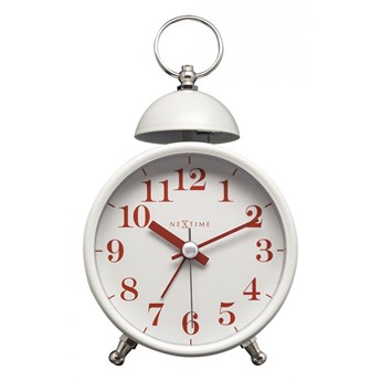 Zegar stojący 16x9,2 cm Nextime Single Bell biały kod: 5213 WI