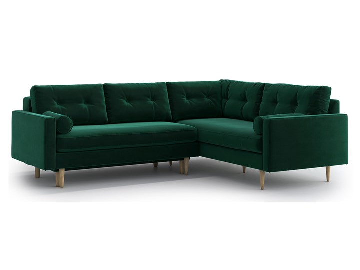 Narożnik Esme z funkcją spania, Bottle Green, lewy Szerokość 242 cm Nóżki Na nóżkach