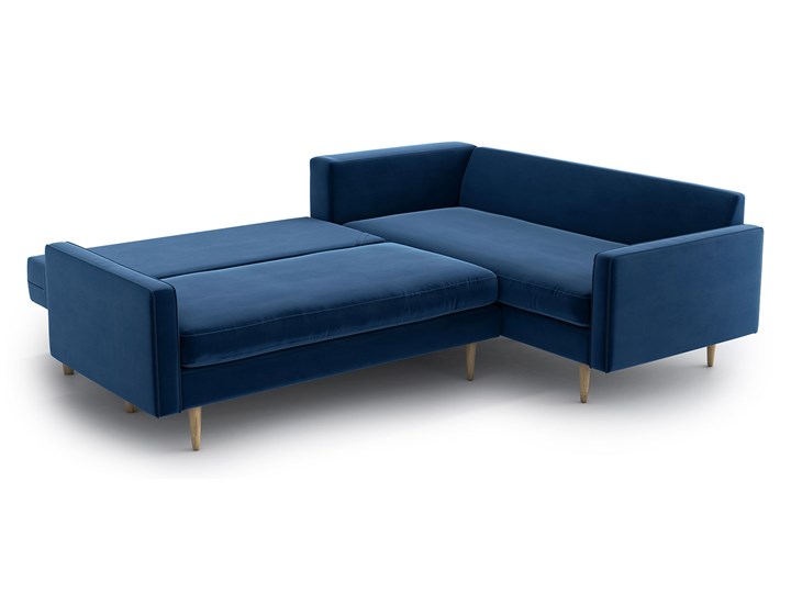 Narożnik Esme z funkcją spania, Navy Blue, lewy Szerokość 242 cm Kolor Granatowy Materiał obicia Tkanina