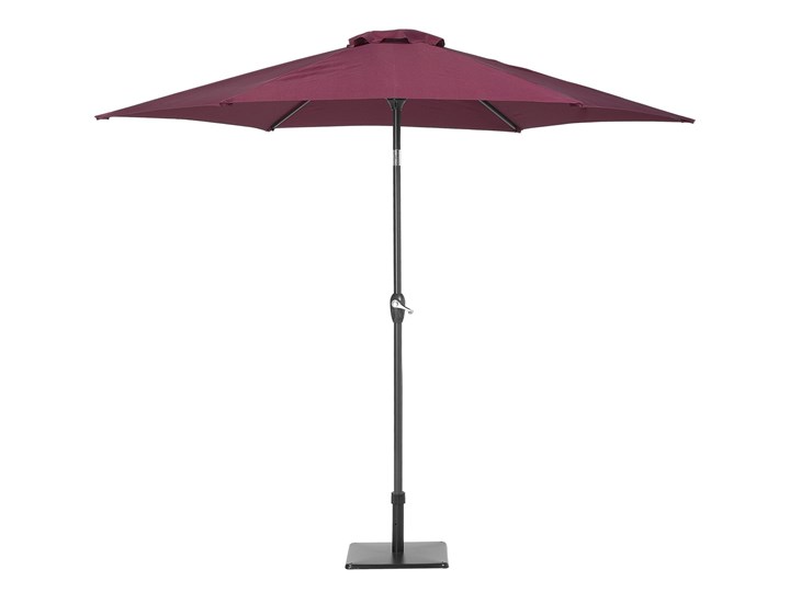 Parasol ogrodowy burgundowy składany 270 x 230 cm odchylany z korbą Parasole Kolor Czerwony