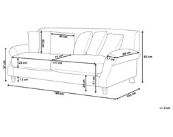 Sofa trzyosobowa welur lazurowa EIKE