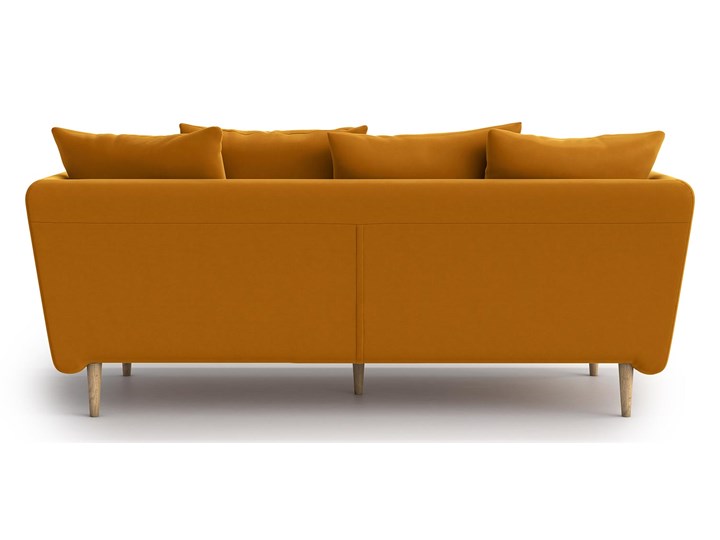 Sofa 3-osobowa Joleen, Golden Velvet Głębokość 88 cm Rozkładanie Stała konstrukcja Nóżki Na nóżkach