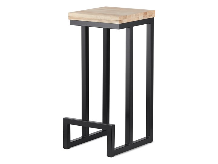 Hoker barowy Celine Czarny Metal Styl Industrialny Tkanina Drewno Wysokość 74 cm Typ Tapicerowane
