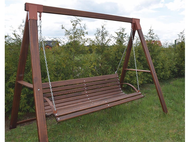 Ogrodowa huśtawka drewniana Magis 3X - 160 cm Materiał stelaża Drewno