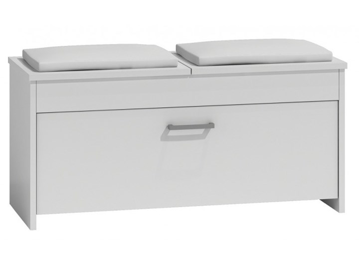 Znakomita szafka na buty FRESCA - biała Płyta laminowana Płyta MDF Metal Płyta meblowa Styl Minimalistyczny Typ Z siedziskiem
