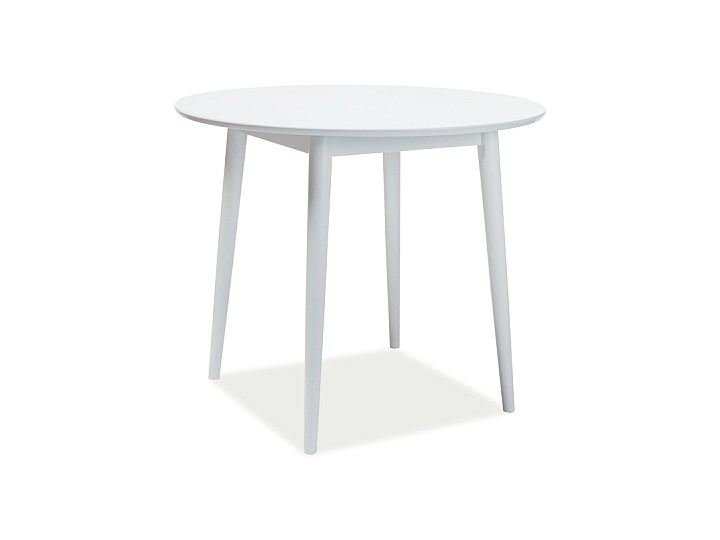Biały stół nierozkładany z okrągłym blatem Larson 90 x 90 cm