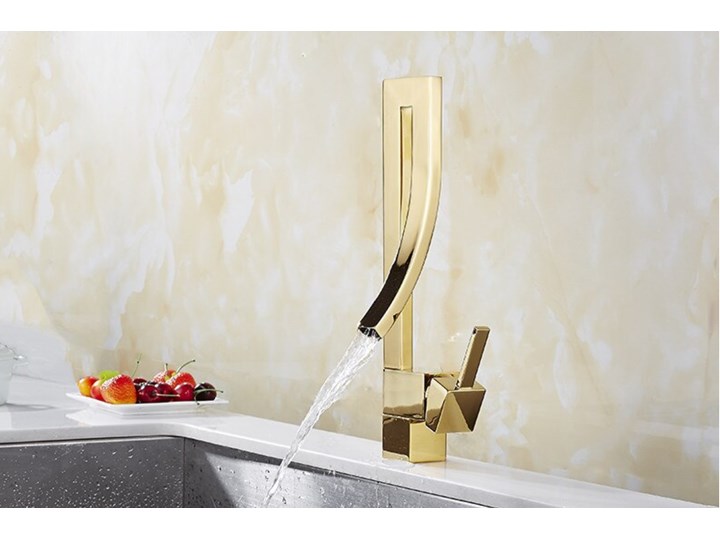 BATERIA ŁAZIENKOWA , WODOSPAD , NEW DESIGN GOLDEN Bateria stojąca Wykończenie Mosiądz Kolor Złoty