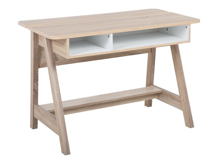 Biurko jasne drewno 110 x 60 x 75 cm styl skandynawski Szerokość 110 cm Biurko konsola Płyta MDF Głębokość 60 cm Styl Nowoczesny