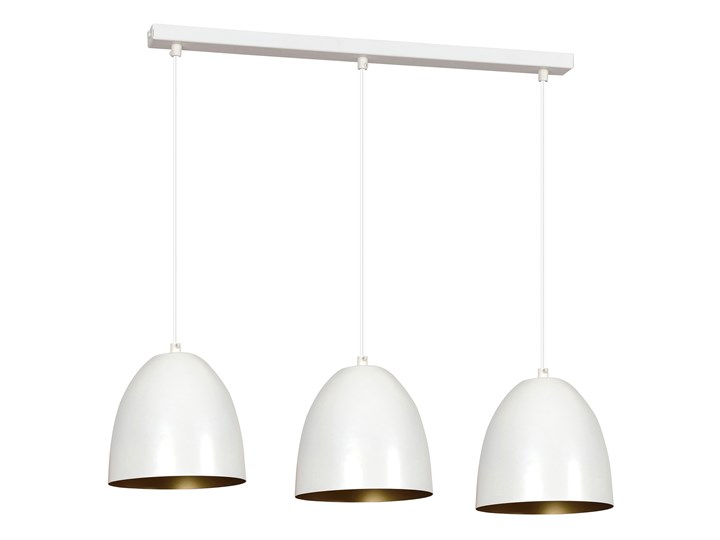 LENOX 3 WHITE-GOLD 411/3 nowoczesna lampa wisząca Biało / Złota Styl Tradycyjny Tkanina Metal Lampa z kloszem Ilość źródeł światła 3 źródła