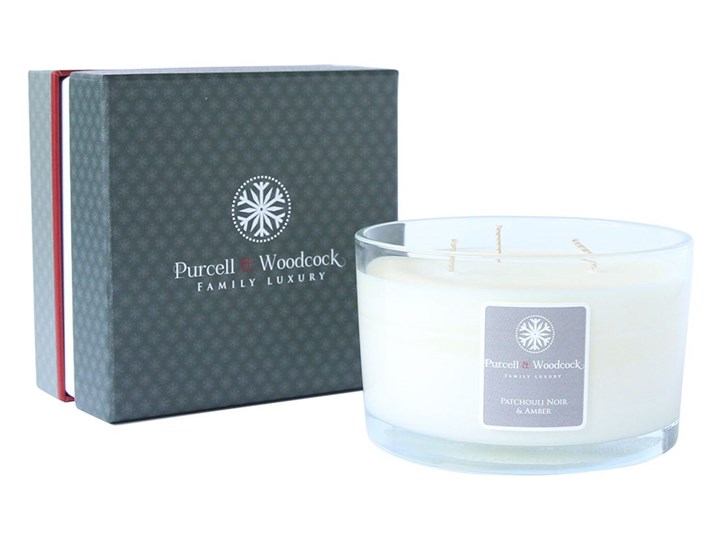 Świeca zapachowa Patchouli Noir and Amber, 3-knoty - Purcell & Woodcock - DECOSALON - 100% zadowolonych klientów!