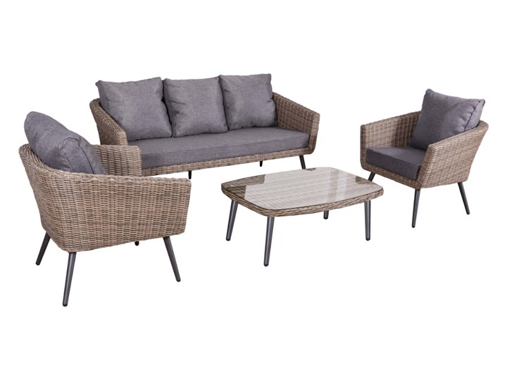 Nowoczesne meble z technorattanu ANTICO sofa 3 osobowa Kategoria Zestawy mebli ogrodowych Zestawy wypoczynkowe Tworzywo sztuczne Aluminium Styl Nowoczesny