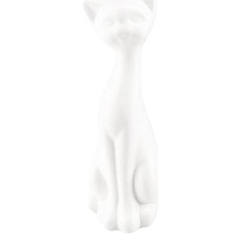 Figurka ceramiczna Kot biała wys. 23 cm Eko-Ceramika