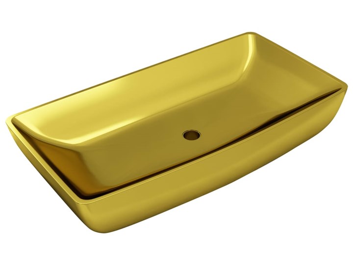 vidaXL Umywalka, 71 x 38 x 13,5 cm, ceramiczna, złota