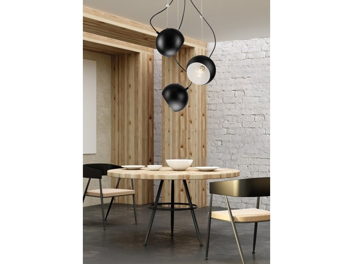 INEZ plafon - lampa wisząca 3-punktowa czarna Lampa z kloszem Metal Kolor Szary Styl Industrialny