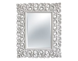 Designerskie LUSTRO ISABELL w białej błyszczącej ramie prostokąt 91X115
