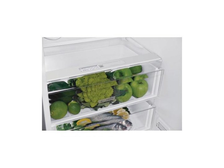 WHIRLPOOL W7 921I OX NoFrost Srebrna Wysokość 201 cm Jednodrzwiowe Wysokość 200 cm Położenie zamrażalnika Na dole Dwudrzwiowe Szerokość 59,6 cm Szerokość 55 cm Kolor Srebrny