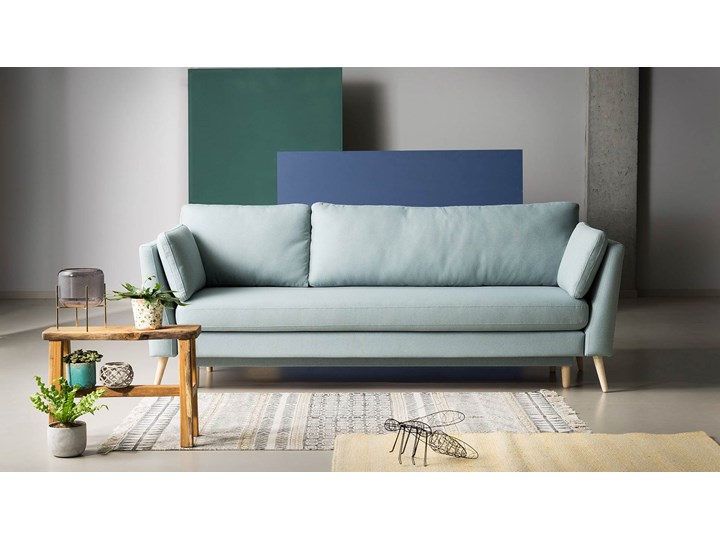 Sofa Jane 3 osobowa z funkcją spania, Caper Głębokość 95 cm Szerokość 236 cm Marshmallow Nóżki Na nóżkach