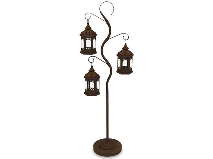 BROWN TREE lampion w formie drzewa, wys. 178 cm Metal Szkło Drewno