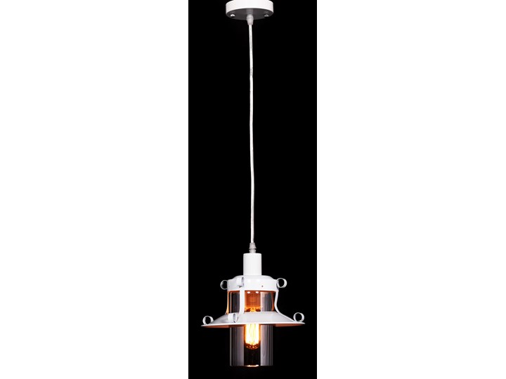 LAMPA WISZĄCA INDUSTRIALNA LOFT BIAŁA CAPRI W1 Szkło Metal Lampa z kloszem Lampa z abażurem Pomieszczenie Sypialnia