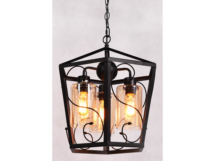 NOWOCZESNA LAMPA WISZĄCA LOFT SPARETTA Szkło Lampa z kloszem Lampa druciana Metal Ilość źródeł światła 3 źródła