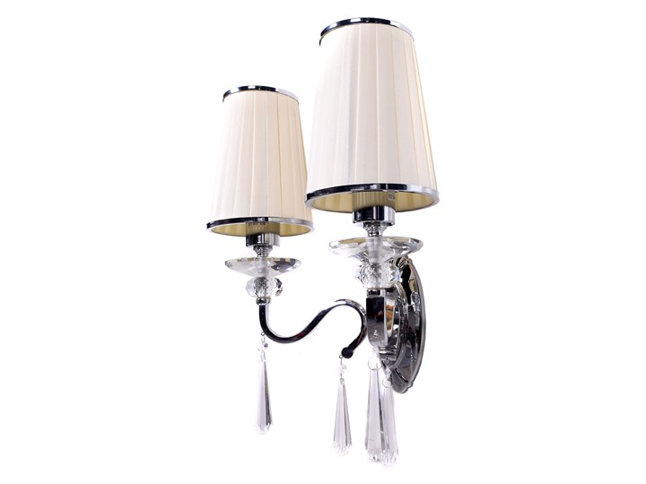 LAMPA ŚCIENNA KINKIET KRYSZTAŁOWY BIAŁY FEDERRICA W2 Tkanina Kinkiet z abażurem Kinkiet dekoracyjny Kinkiet z kloszem Metal Kategoria Lampy ścienne
