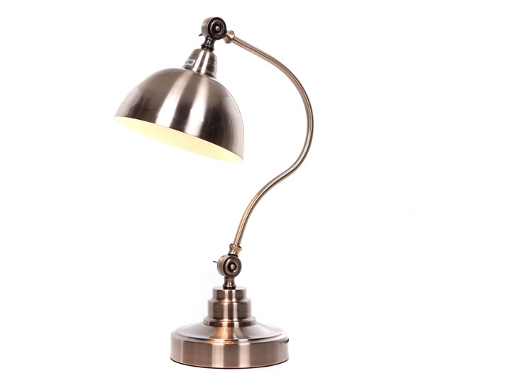 LAMPA STOŁOWA BIURKOWA MOSIĘŻNA PARMIO Lampa z abażurem Lampa biurkowa Wysokość 55 cm Lampa gabinetowa Metal Lampa z kloszem Mosiądz Kategoria Lampy stołowe