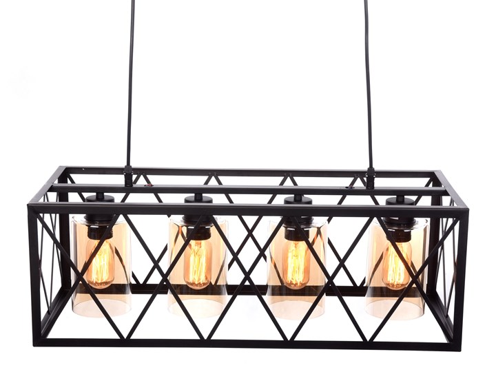 LAMPA WISZĄCA LOFT CZARNA NORTIS Lampa druciana Metal Szkło Kolor Czarny