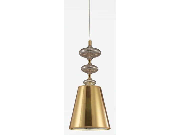 NOWOCZESNA LAMPA WISZĄCA ZŁOTA VENEZIANA W1 Szkło Tkanina Metal Lampa z kloszem Styl Klasyczny