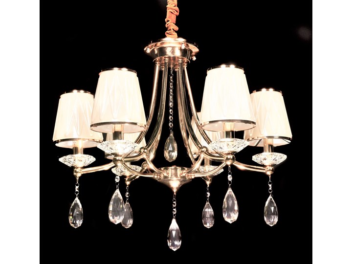 KLASYCZNY ŻYRANDOL KRYSZTAŁOWY ZŁOTY DOMINNI W6 Kategoria Lampy wiszące Metal Pomieszczenie Jadalnia