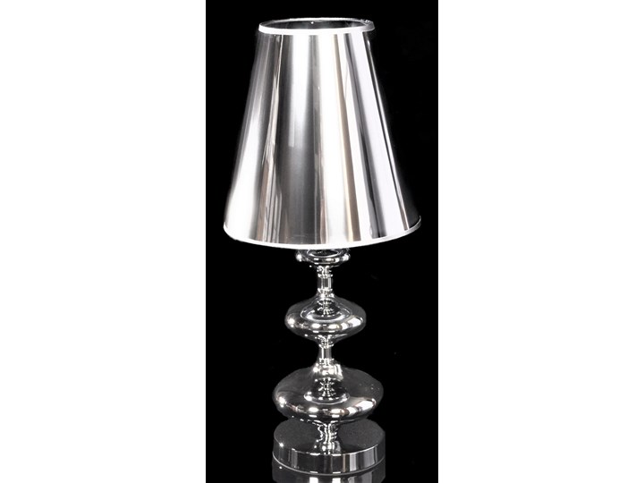 LAMPA NOCNA SREBRNA VENEZIANA Wysokość 65 cm Lampa z abażurem Wysokość 58 cm Lampa z kloszem Kolor Srebrny