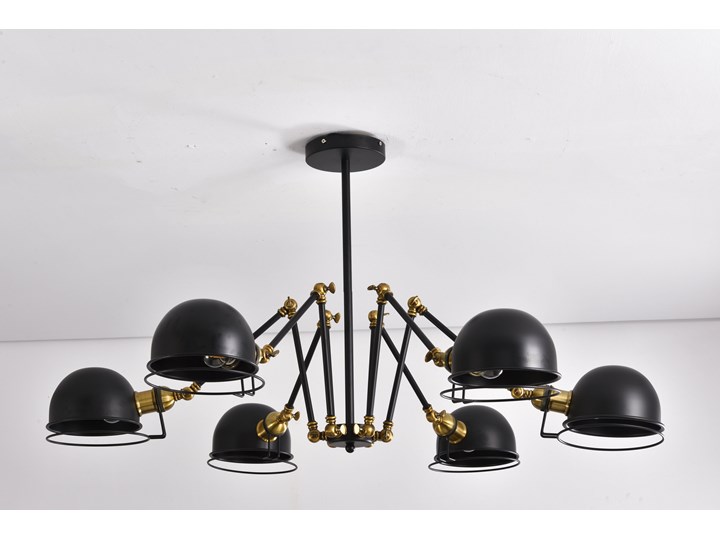LAMPA WISZĄCA LOFT VALMONTI W6 Lampa z kloszem Metal Lampa pająk Lampa z abażurem Stal Pomieszczenie Sypialnia