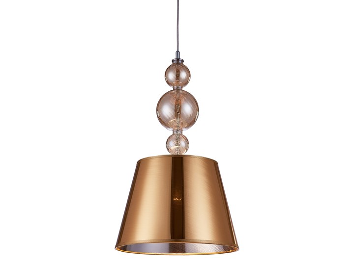 NOWOCZESNA LAMPA WISZĄCA ZŁOTA MURANEO Chrom Pomieszczenie Sypialnia Tkanina Lampa z kloszem Metal Szkło Ilość źródeł światła 1 źródło