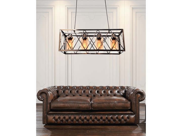LAMPA WISZĄCA LOFT MOSIĘŻNA NORTIS Lampa druciana Metal Kategoria Lampy wiszące Szkło Mosiądz Ilość źródeł światła 4 źródła