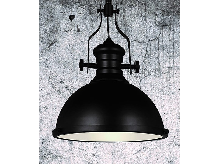 LAMPA WISZĄCA INDUSTRIALNA CZARNA DUŻA ELIGIO W3 Szkło Lampa przemysłowa Metal Kolor Czarny Pomieszczenie Sypialnia