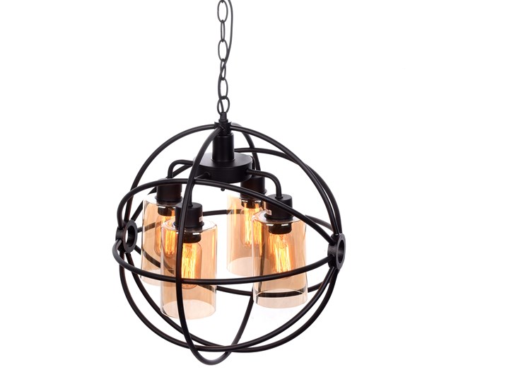 LAMPA WISZĄCA INDUSTRIALNA LOFT CZARNA STRADI Lampa druciana Szkło Pomieszczenie Salon Metal Pomieszczenie Sypialnia