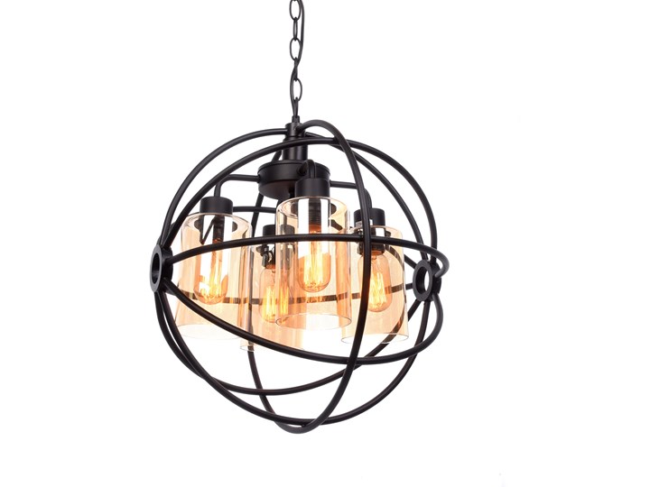 LAMPA WISZĄCA INDUSTRIALNA LOFT CZARNA STRADI Lampa druciana Szkło Metal Pomieszczenie Jadalnia