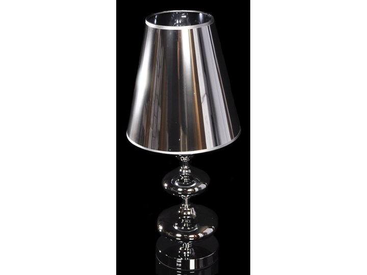 LAMPA NOCNA SREBRNA VENEZIANA Kolor Srebrny Lampa z abażurem Wysokość 58 cm Wysokość 65 cm Lampa z kloszem Styl Nowoczesny