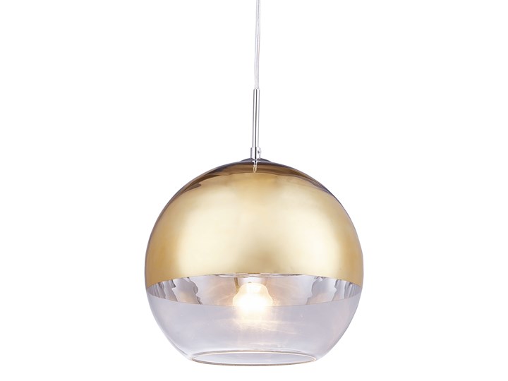 NOWOCZESNA LAMPA WISZĄCA ZŁOTA VERONI D30 Szkło Metal Lampa kula Ilość źródeł światła 1 źródło Kolor Złoty