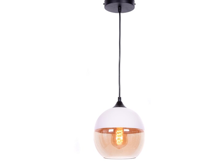 LAMPA WISZĄCA LOFT INDUSTRIALNA BIAŁA ALBION Szkło Pomieszczenie Salon Metal Lampa z kloszem Pomieszczenie Kuchnia