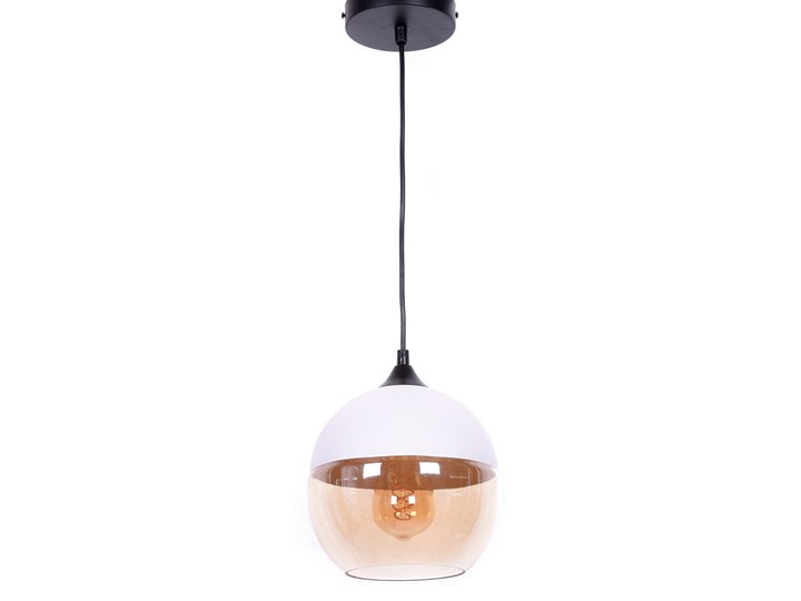 LAMPA WISZĄCA LOFT INDUSTRIALNA BIAŁA ALBION Lampa z kloszem Pomieszczenie Kuchnia Szkło Metal Pomieszczenie Salon