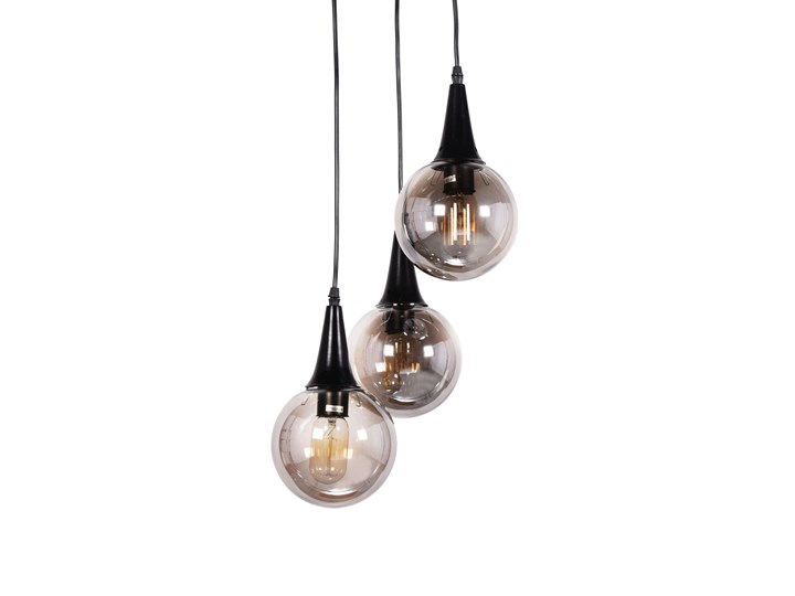 LAMPA WISZĄCA LOFT POTRÓJNA CZARNA ROCHERRO TRIO Metal Lampa z kloszem Styl Nowoczesny Szkło Styl Industrialny