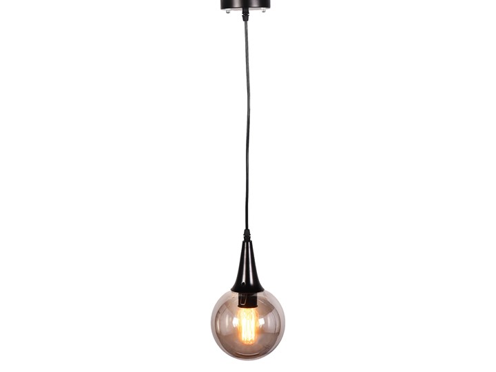 LAMPA WISZĄCA LOFT CZARNA ROCHERRO Lampa z kloszem Lampa z abażurem Szkło Żarówka na kablu Metal Pomieszczenie Salon